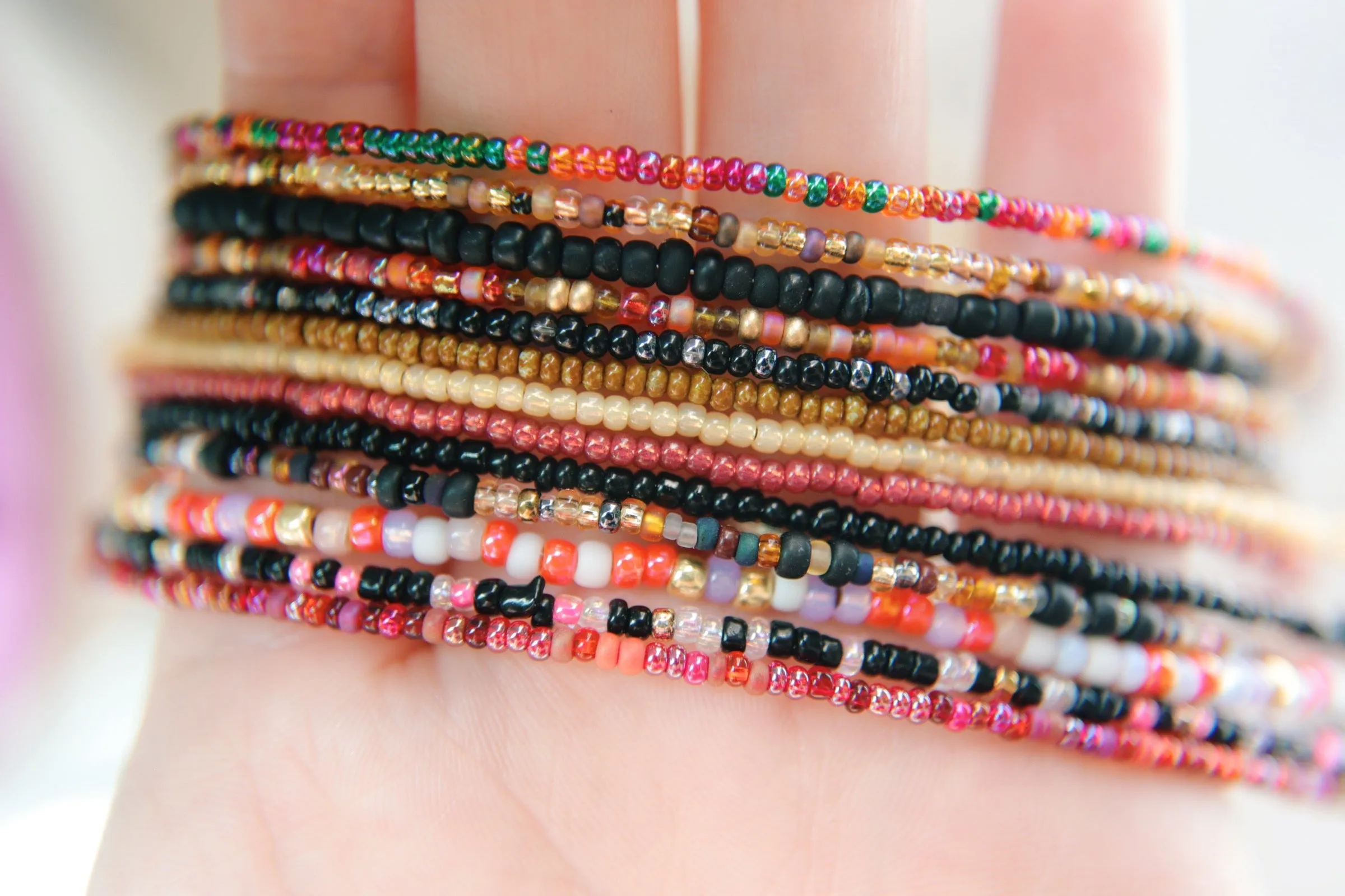 Fall Seed Beaded Choker Necklace Collection