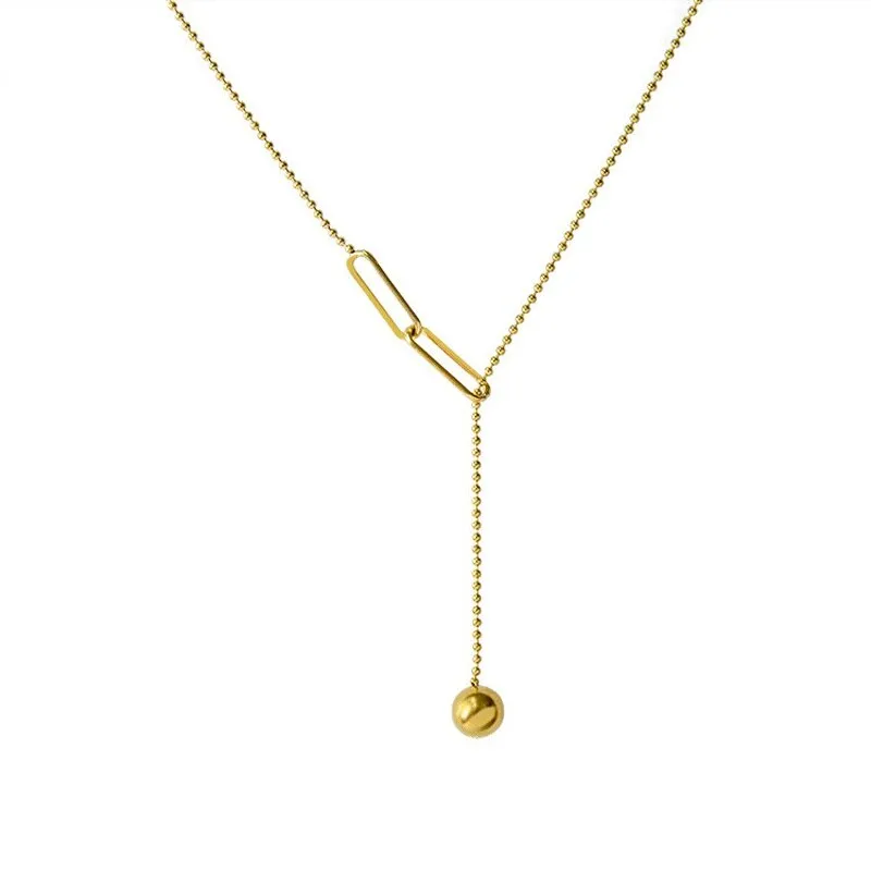 Fashion Casual Spheric Slide Tassel Charms Beaded Chain Choker Necklaces Pendant For Women