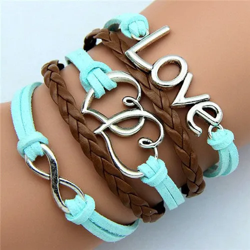 Fashion Womens Bracelet Anchor Hunger of Games Bangles Vintage pulseira Multilayer Bracelets
