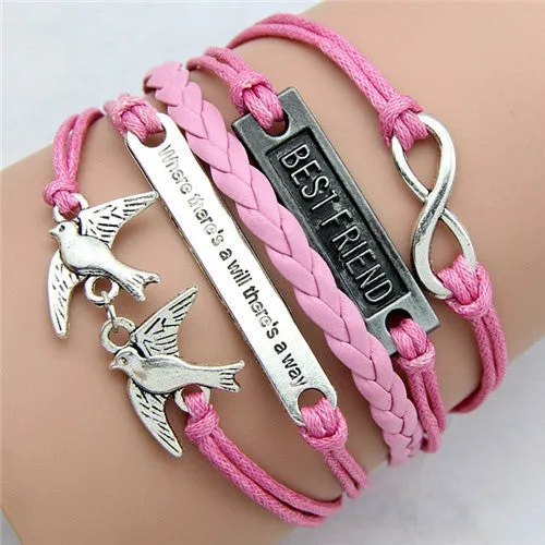 Fashion Womens Bracelet Anchor Hunger of Games Bangles Vintage pulseira Multilayer Bracelets