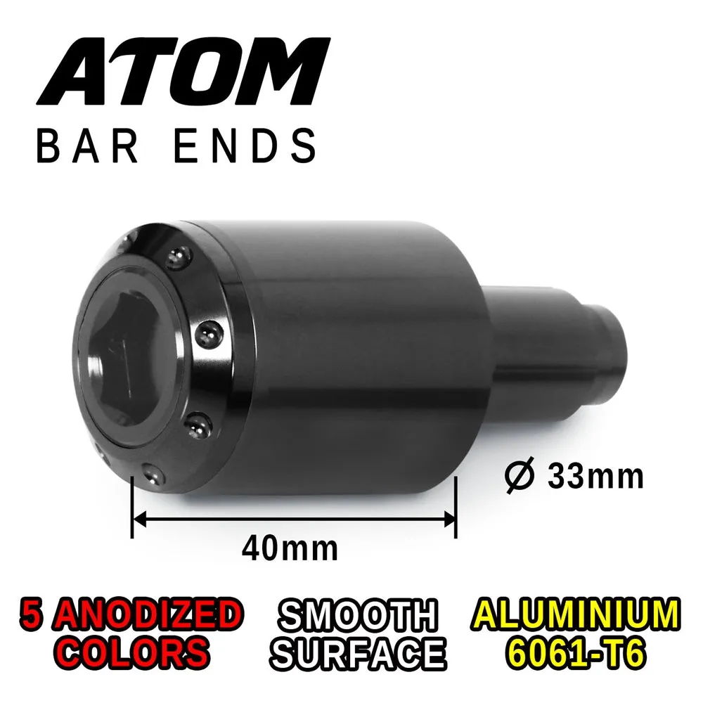 Fit Ducati Multistrada 1200 10-16 Engraved Logo ATOM Bar Ends