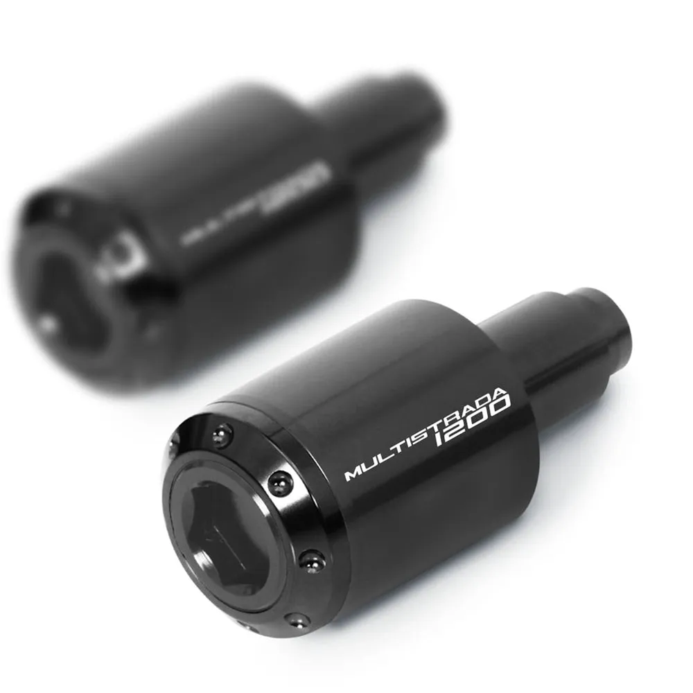 Fit Ducati Multistrada 1200 10-16 Engraved Logo ATOM Bar Ends