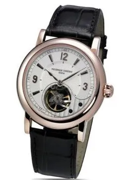 Frederique Constant White Skeleton Dial Black Leather Men's Watch FC-930AS4H9