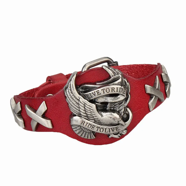Genuine Leather Bracelets Cool Eagle fashion Men Women Bracelet Rock Punk Style Bracelet