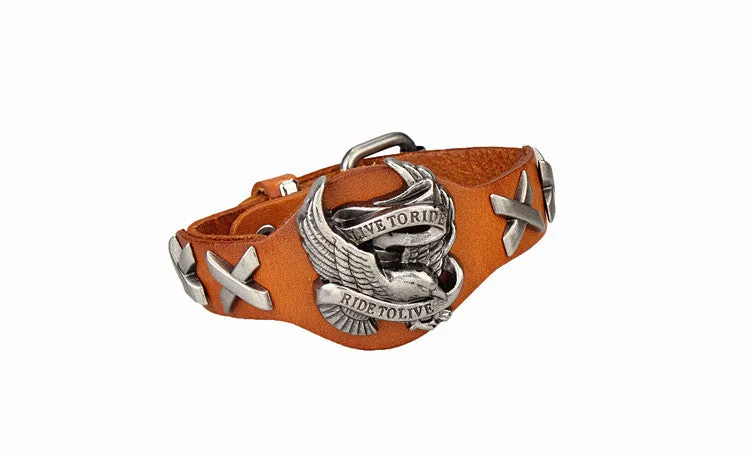 Genuine Leather Bracelets Cool Eagle fashion Men Women Bracelet Rock Punk Style Bracelet