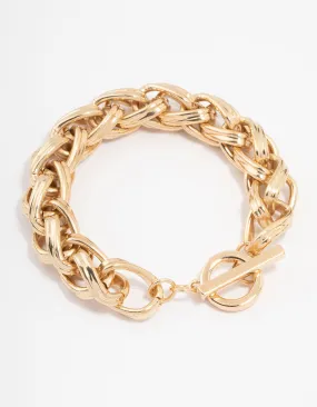 Gold Braided Chain Bracelet