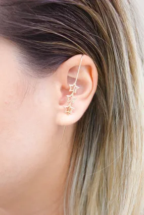 Gold Filled Star Industrial Bar Ear Cuffs (L183)