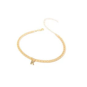 Gold Initial Anklet