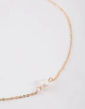 Gold Pearl Choker