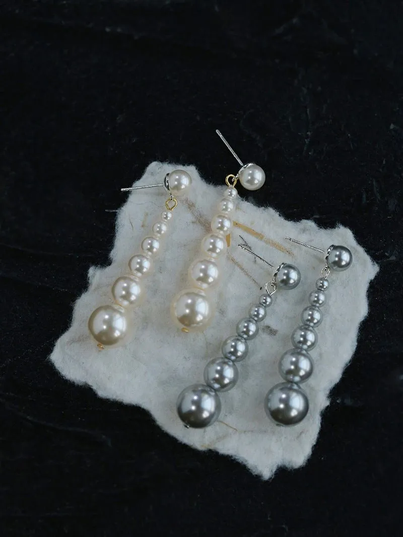 Gradient Pearl Drop Earrings