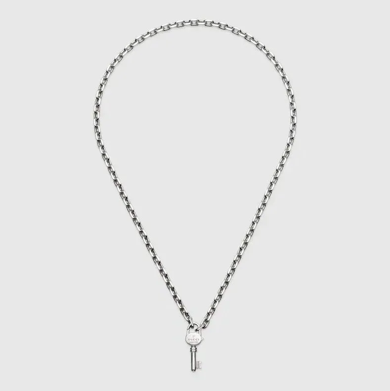 Gucci Trademark Sterling Silver Key Necklace