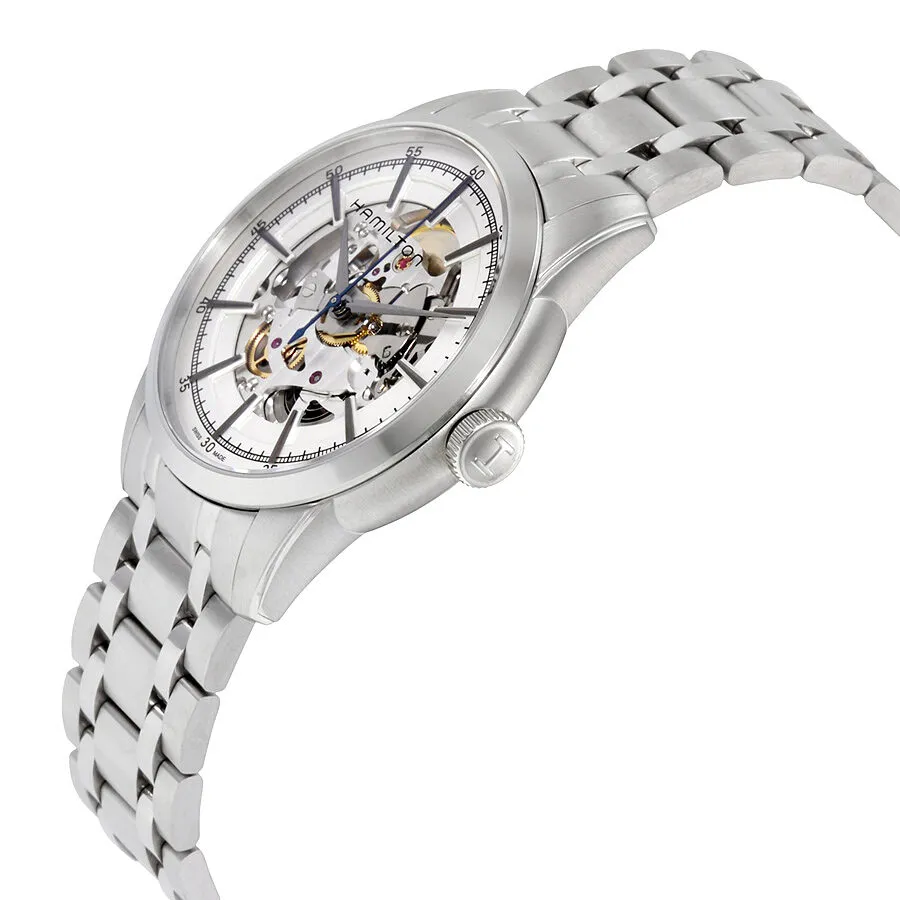 Hamilton Railroad Automatic Silver Skeleton Dial Men's Watch H40655151