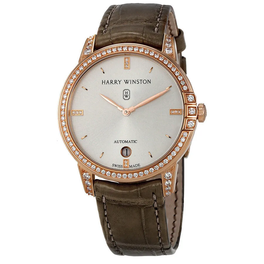 Harry Winston Midnight Automatic 36mm Rose Gold Diamond Men's Watch MIDAHD36RR001
