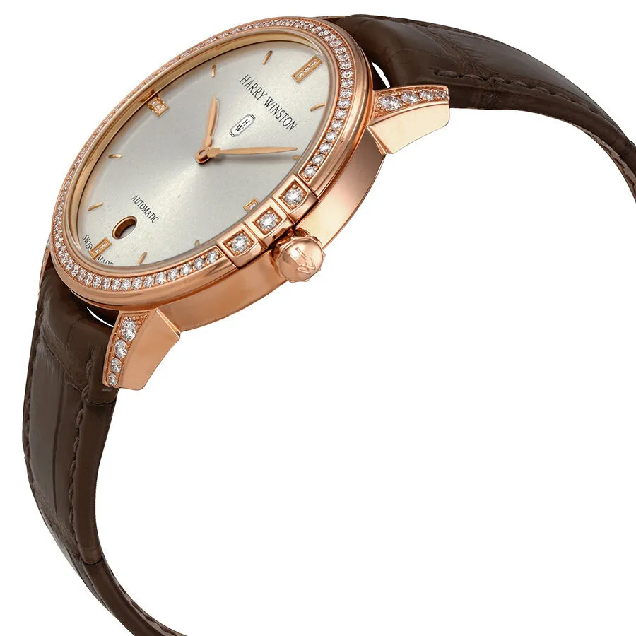 Harry Winston Midnight Automatic 36mm Rose Gold Diamond Men's Watch MIDAHD36RR001