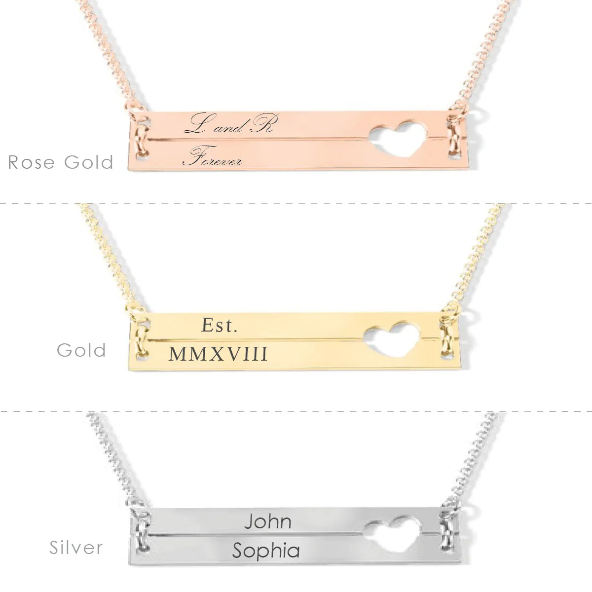 Heart Cutout Necklace ‖ Double Bar Necklace ‖ Engraved Bar Necklace ‖ Mom  Necklace ‖ Minimalist Necklace ‖ Custom Engraving