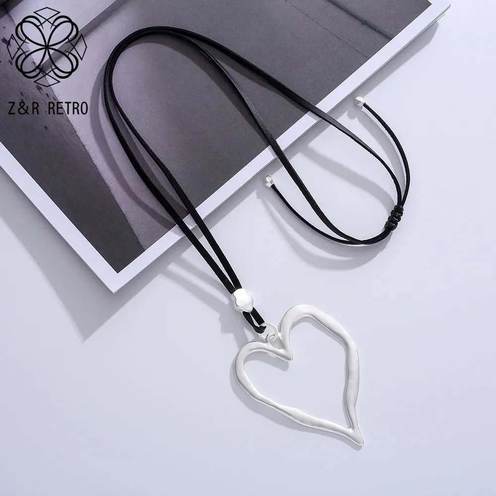 Heart Necklace & Pendant Goth Chains Gold Color Necklace