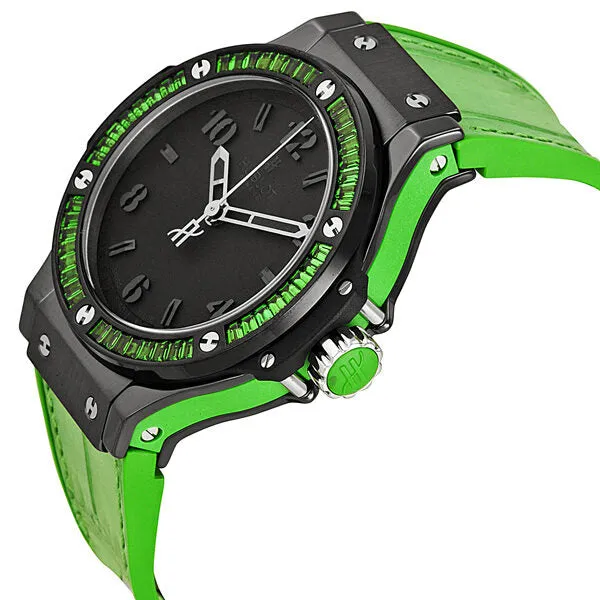 Hublot Big Bang Tutti Frutti Black Dial Green Strap Ladies Watch 361CG1110LR1922 361.CG.1110.LR.1922