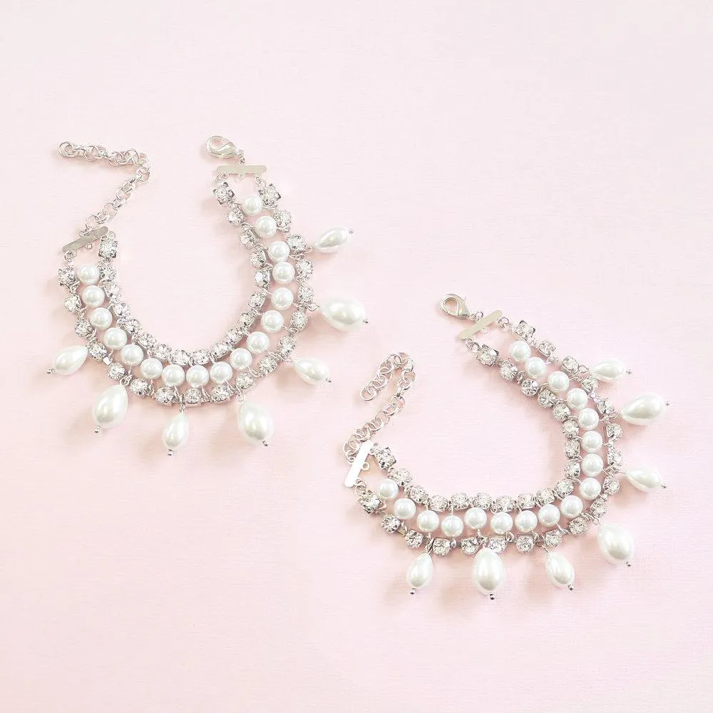Juno Bohemian Bridal Pearl Anklets