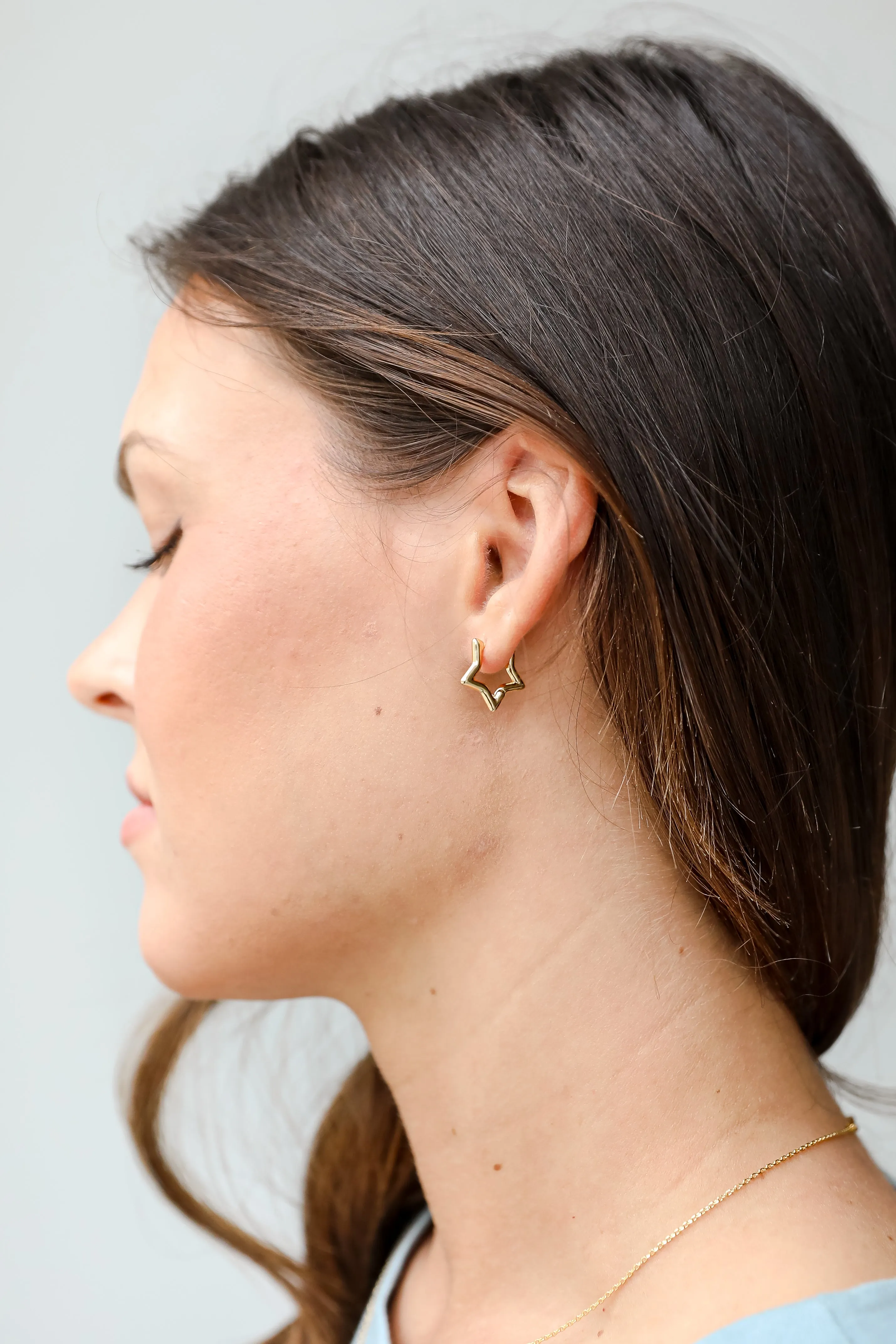 Kaia Gold Star Mini Hoop Earrings
