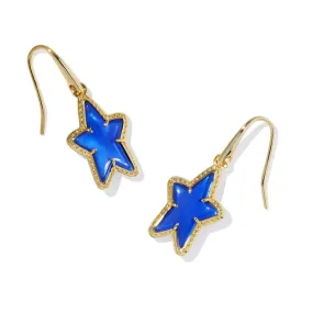 Kendra Scott | Ada Gold Small Star Drop Earrings in Cobalt Blue Illusion