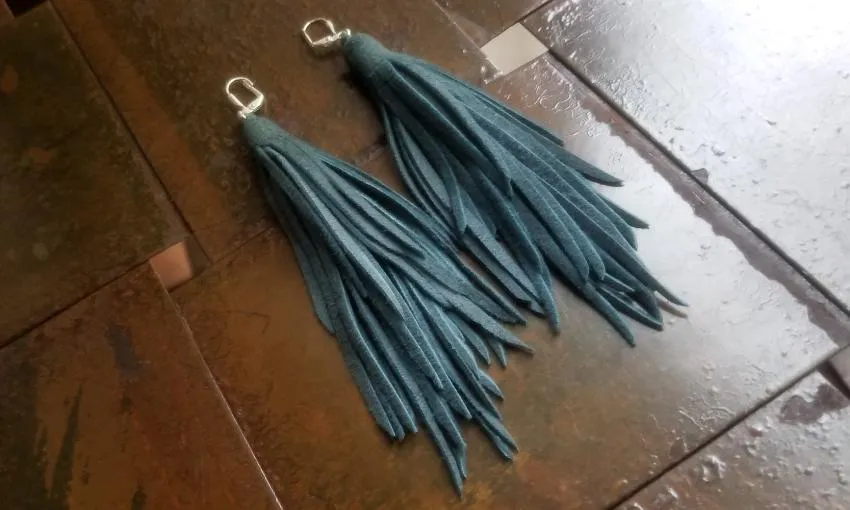 Kimani Luxe Suede Leather 5" Long Tassel Earrings