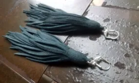 Kimani Luxe Suede Leather 5" Long Tassel Earrings