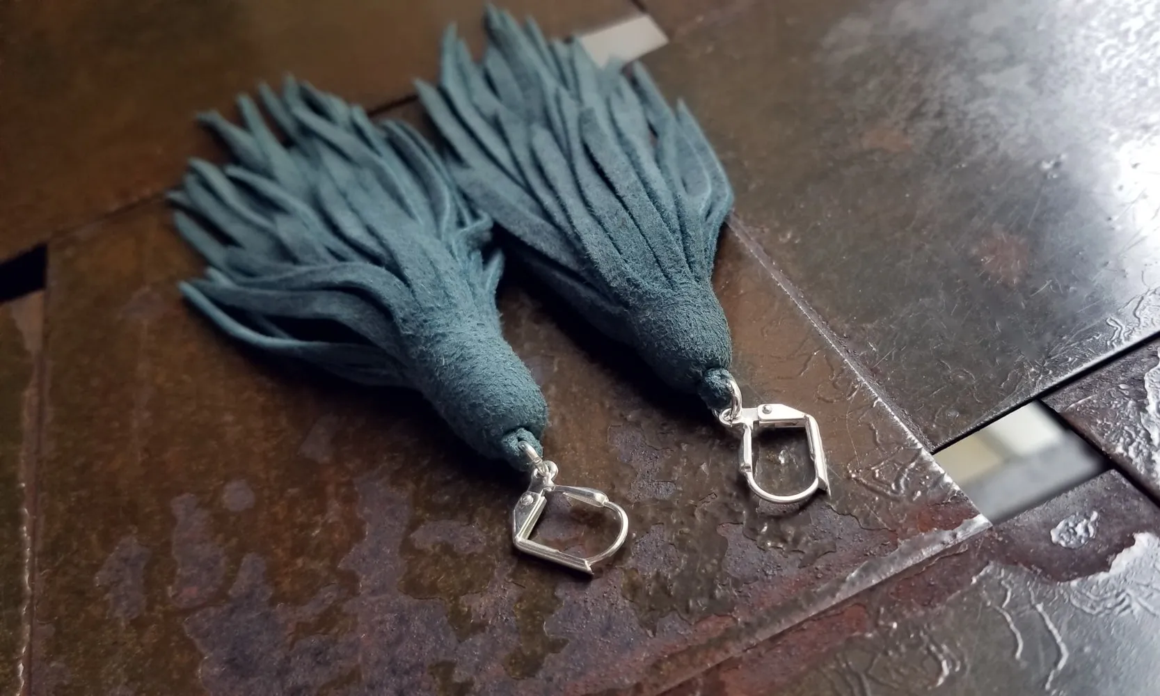 Kimani Luxe Suede Leather 5" Long Tassel Earrings