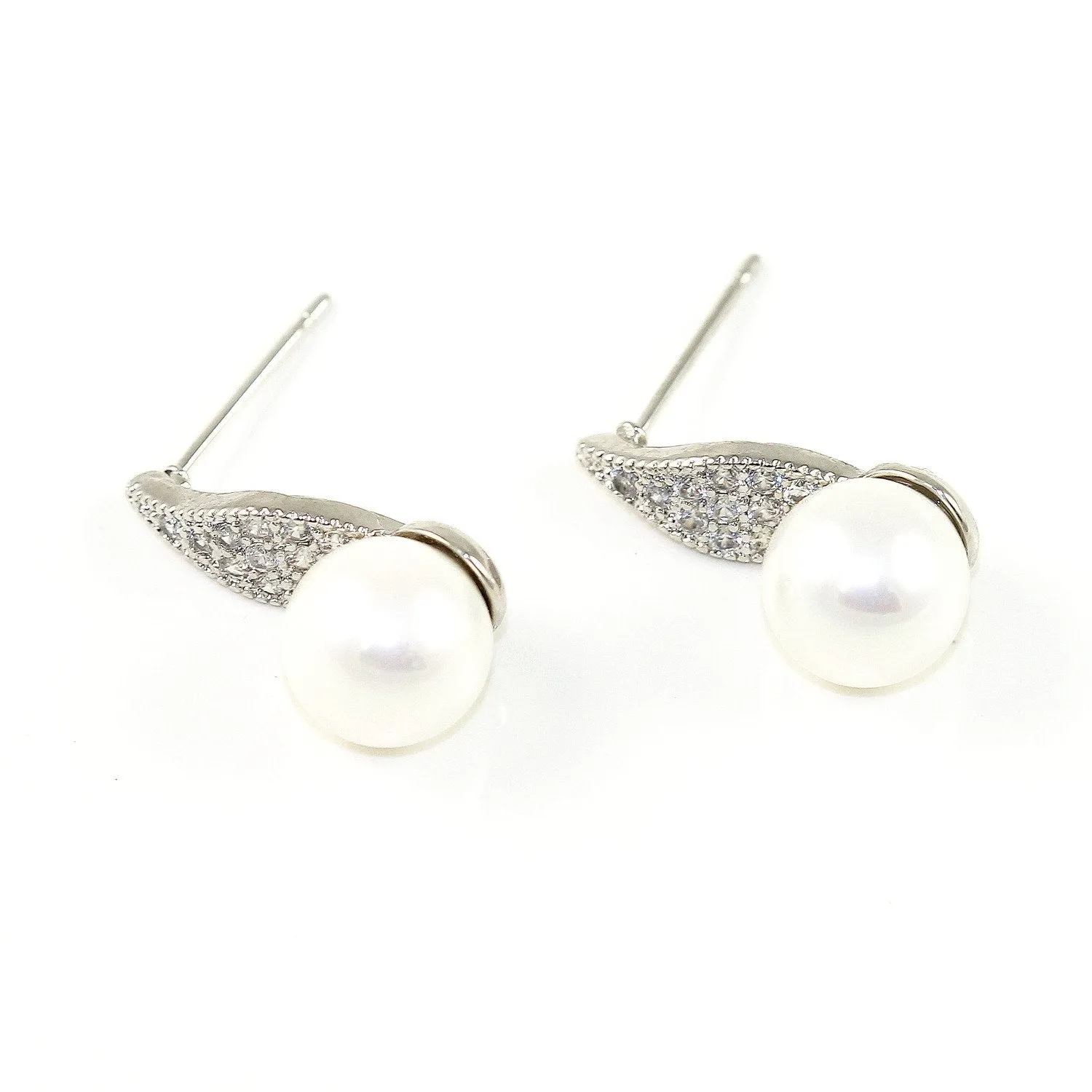 Kristin Perry Pearl Petal Stud Earrings