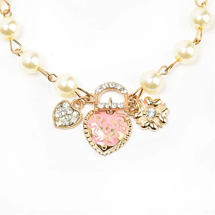 Lackingone Hot Sale New Arrivals Bracelets for women,Korean style Heart flower letter D pendant Charm Bracelet