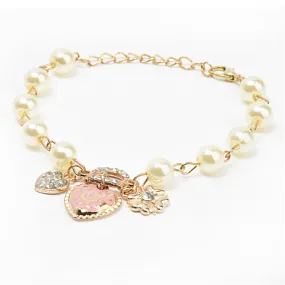 Lackingone Hot Sale New Arrivals Bracelets for women,Korean style Heart flower letter D pendant Charm Bracelet