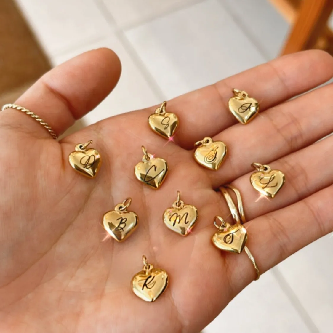 Lazer Engraved Puffy Heart Necklace