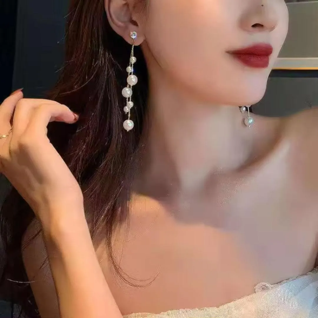 Long Pearl Earrings