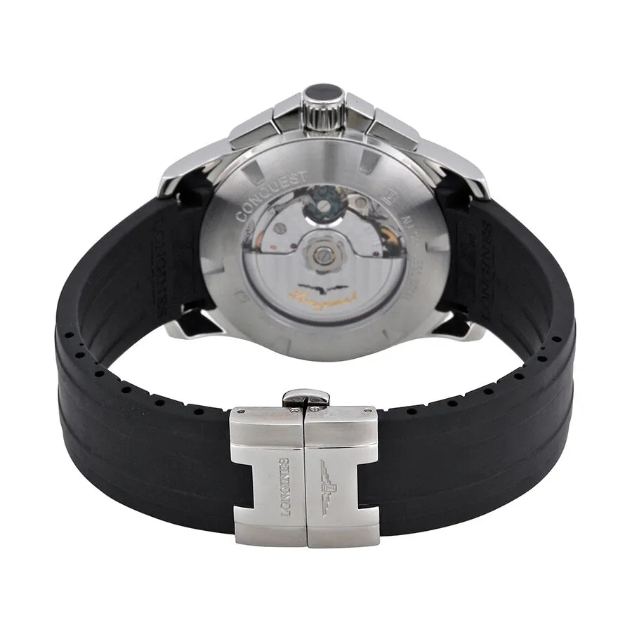 Longines Conquest Black Dial Chronograph Black Rubber Men's Watch L27444562
