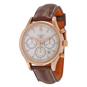 Longines Heritage Automatic Chronogaph Silver Dial 18kt Rose Gold Brown Leather Men's L2.750.8.76.2