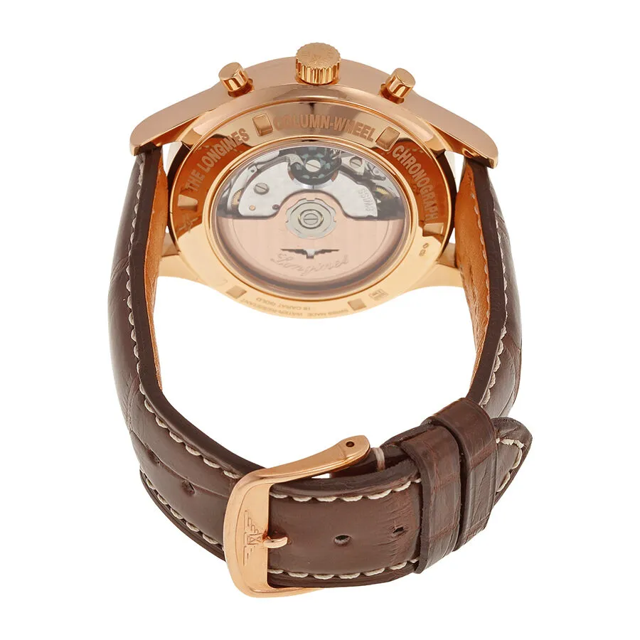 Longines Heritage Automatic Chronogaph Silver Dial 18kt Rose Gold Brown Leather Men's L2.750.8.76.2