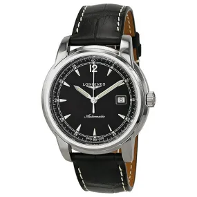 Longines Saint-Imier Automatic Black Dial Stainless Steel Black Leather Men's Watch L2.766.4.59.3 L2.766.4593