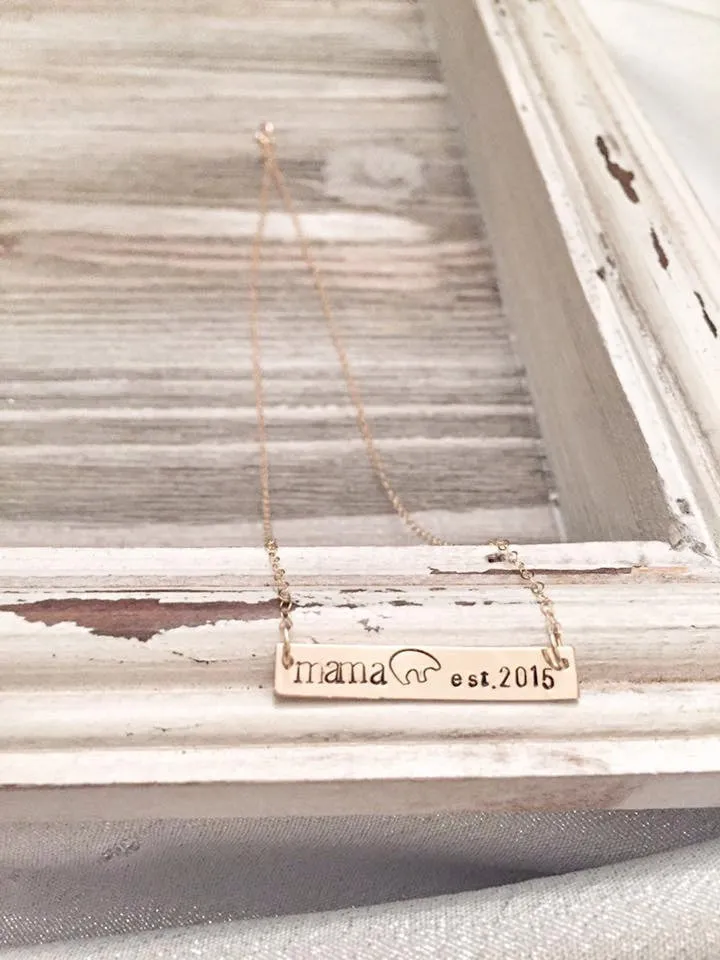 Mama Bear Bar Necklace