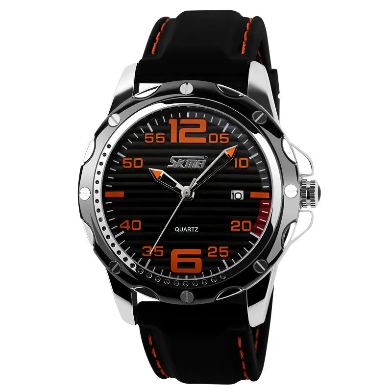 Men sports watches men military wristwatches Men silicone strap quartz wristwatch Men's fashion casual watch
