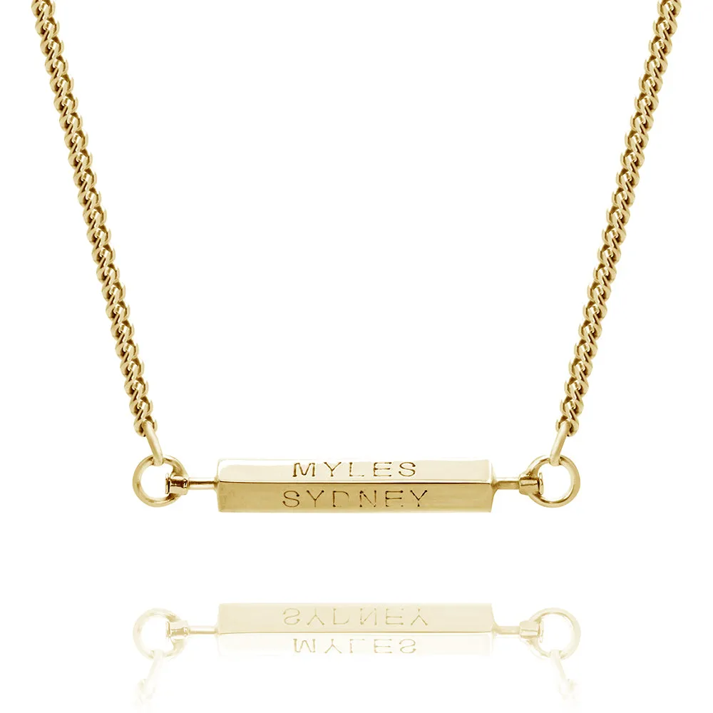 MEN'S PERSONALISED 4 SIDED SPINNING BAR NECKLACE