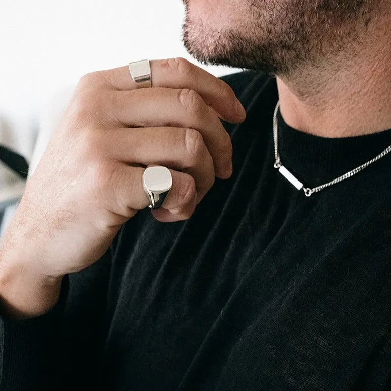 MEN'S PERSONALISED 4 SIDED SPINNING BAR NECKLACE