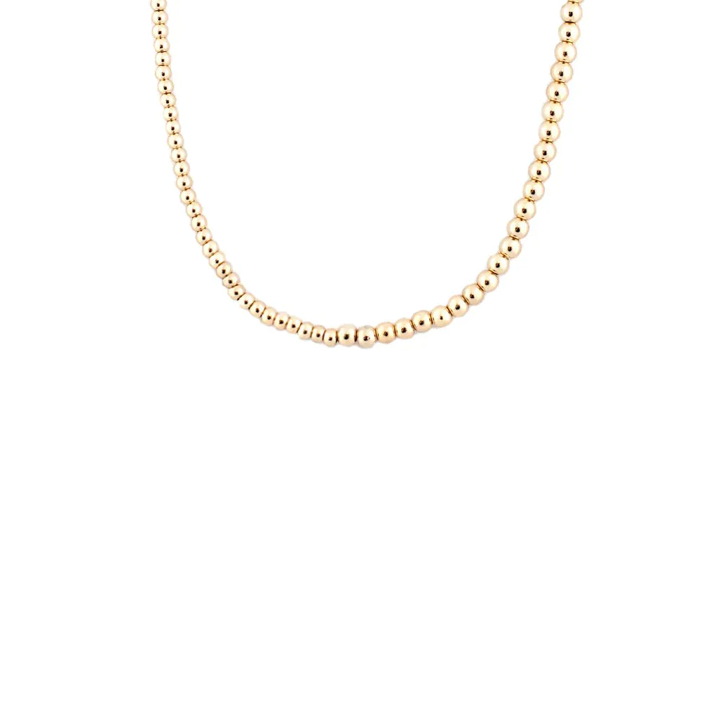 Metal Beaded Choker in Gold