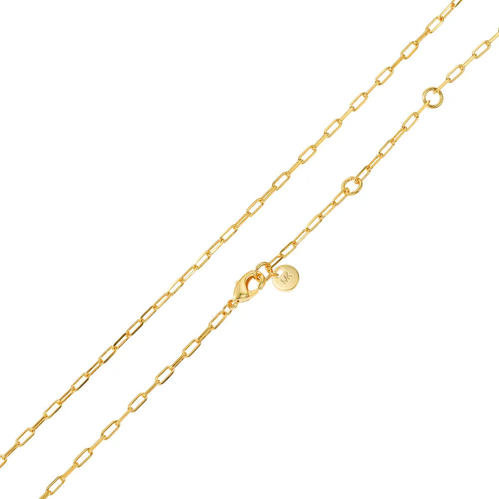 Michael Kors 14ct Yellow Gold Plated Brass Malachite Acetate Dog Tag Pendant with Chain