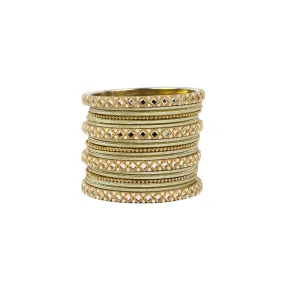 Mirror Shimmer Bangle Set in Mint