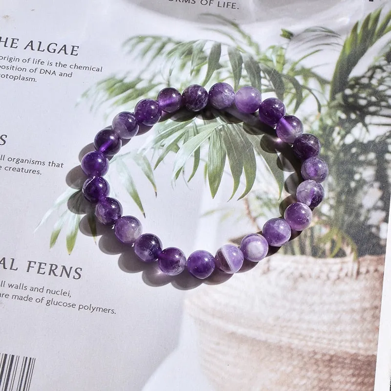 Natural Amethyst Beaded Choker Necklace Bracelet Anklet Set