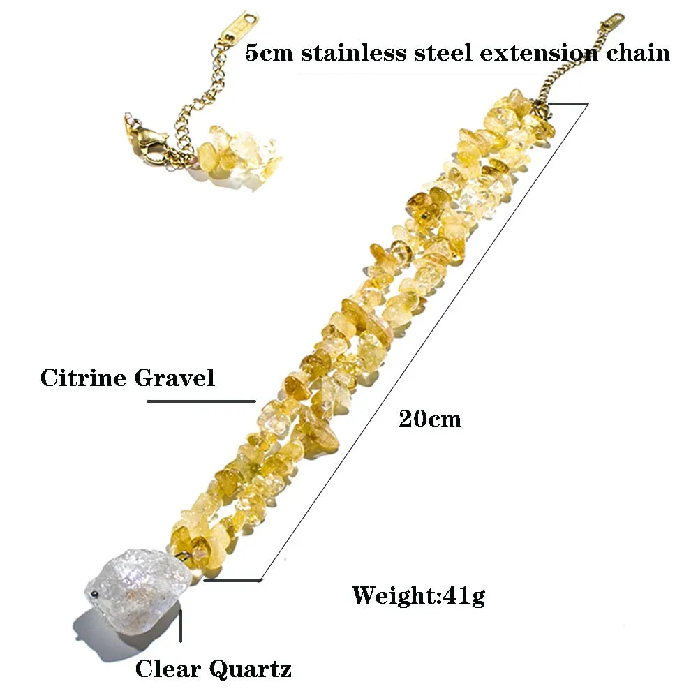 Natural Gravel Stone Beaded Choker Necklace For Women