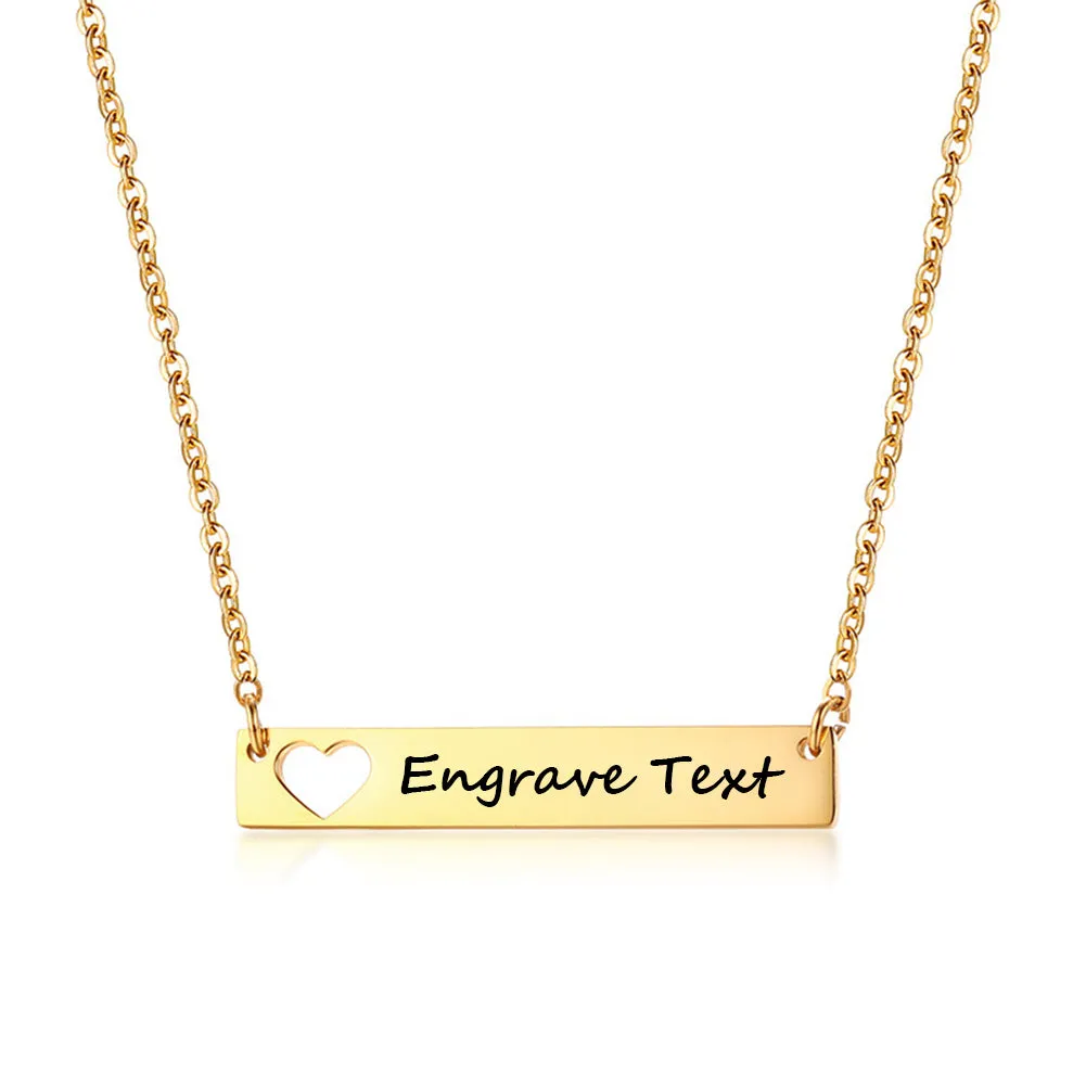 NEHZUS Engravable Bar Necklace for Women Customize Name Necklaces Birthday Gift