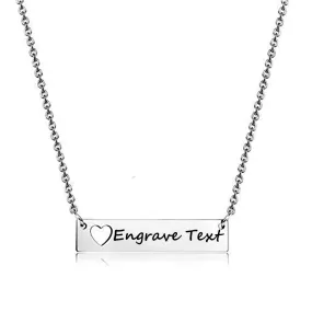 NEHZUS Engravable Bar Necklace for Women Customize Name Necklaces Birthday Gift