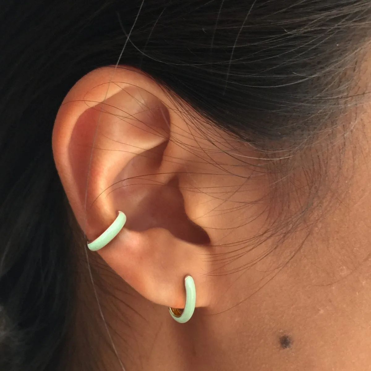 Oakes mint enamel ear cuff