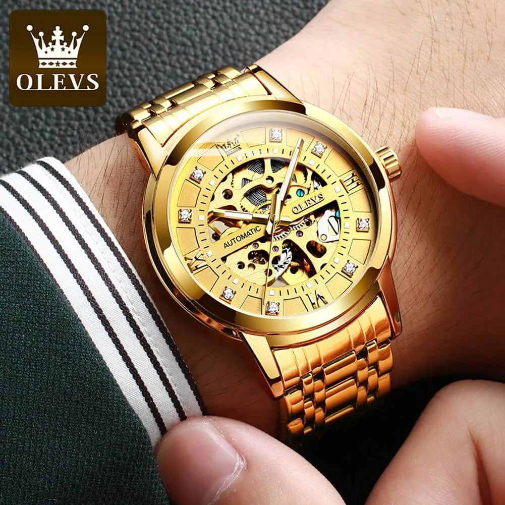 Olevs Newest Model Automatic Mechanical Luxury Wristwatch Men