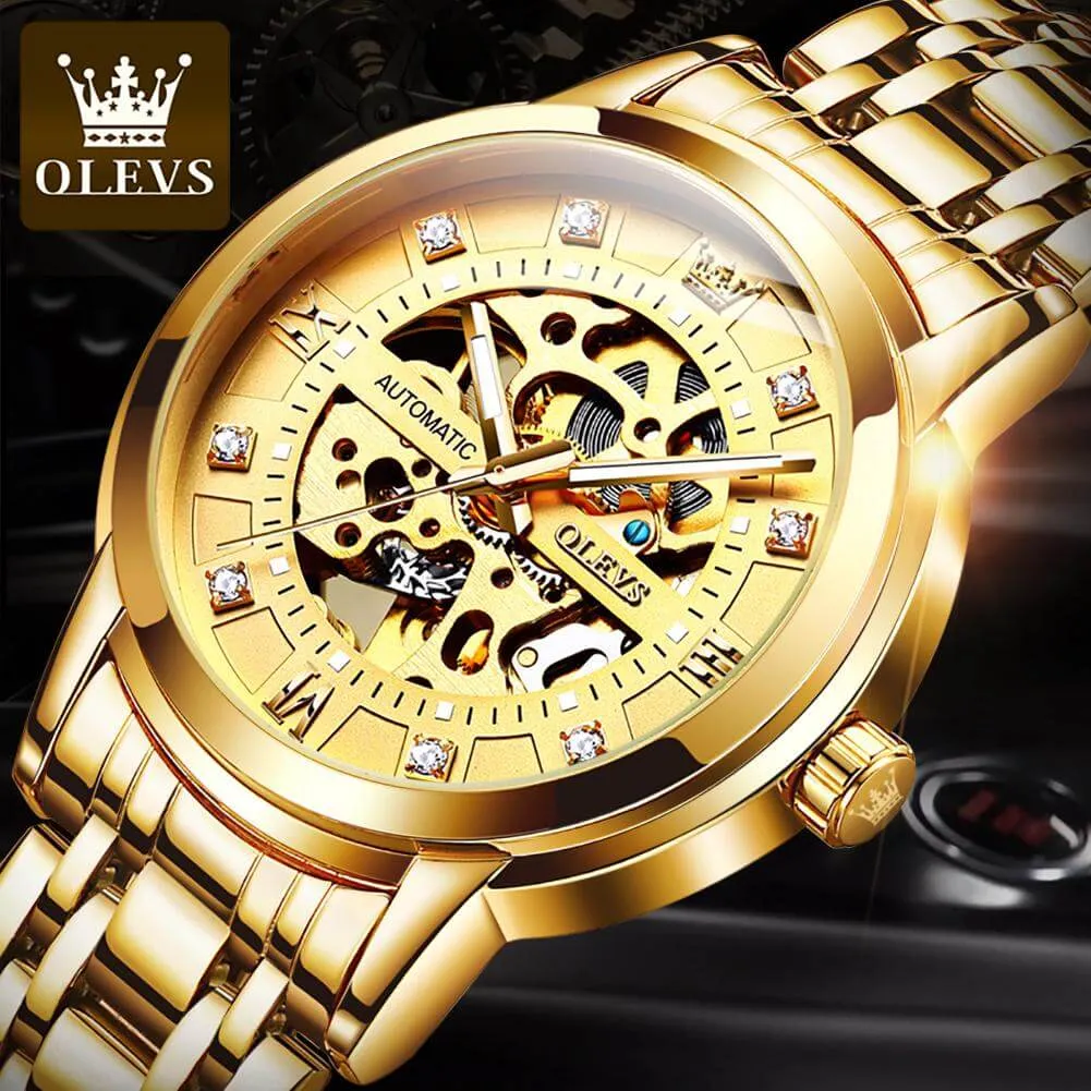 Olevs Newest Model Automatic Mechanical Luxury Wristwatch Men